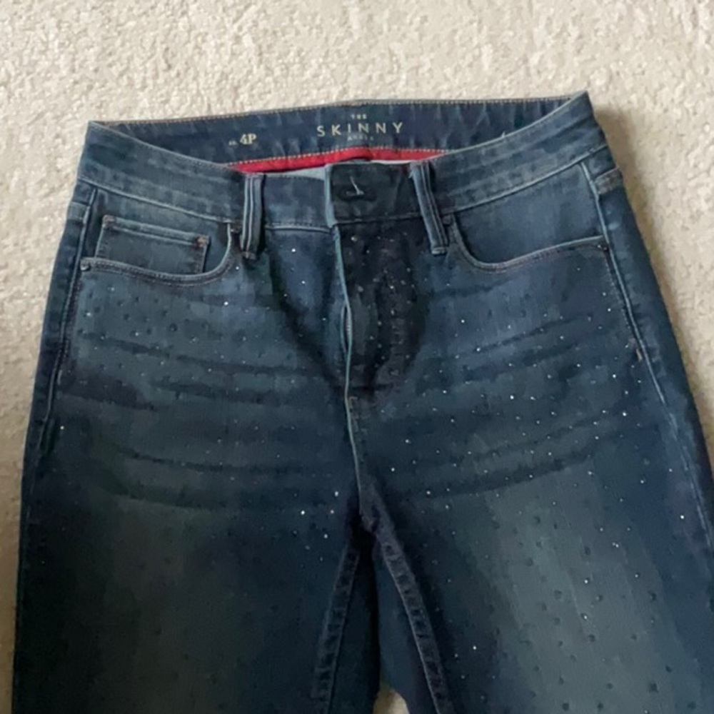 WHBM BEJEWELED SKINNY JEANS